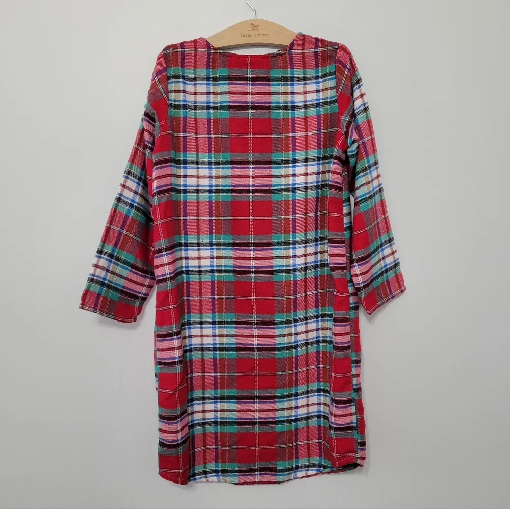 Lot of 2 Lands‎ End Girls Plaid Flannel Nightgowns Size 8 Christmas Festive